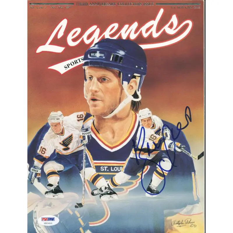 Blues Brett Hull Authentic Signed Magazine 1991 Legends PSA/DNA #U51411