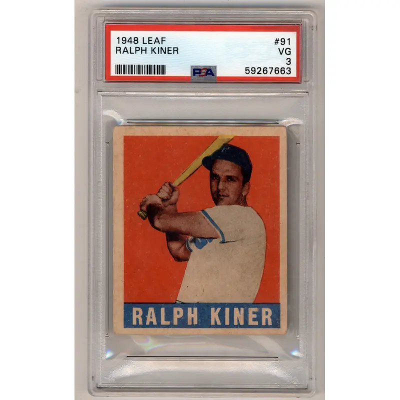 Ralph Kiner 1948 Leaf #91 PSA 3 Very Good