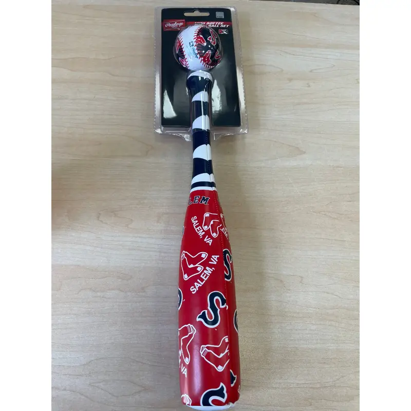 Salem Red Sox Rawlings Mini Bat & Ball Softee Set