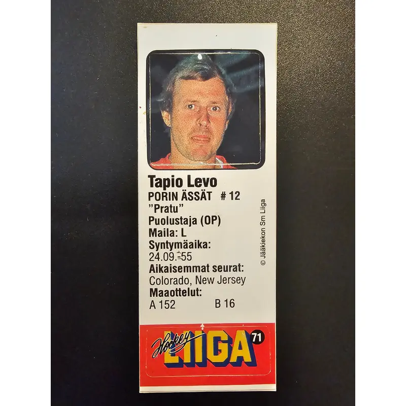 1991-92 JyvsHyv HockeyLiiga - Tapio Levo #71 (Soikio)