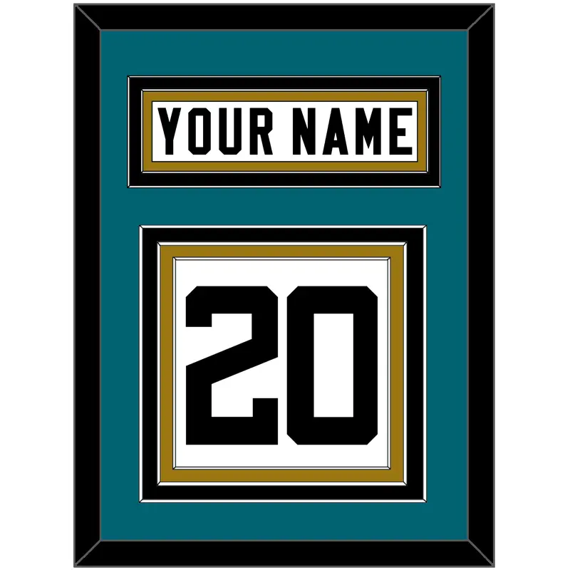 Jacksonville Nameplate & Number (Back) - Road White - Triple Mat 3