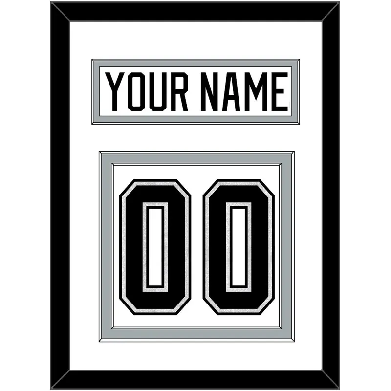 Los Angeles Nameplate & Number (Back) - Road White - Double Mat 1