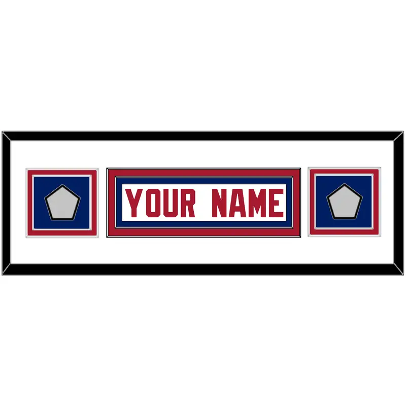 New York Nameplate & Super Bowl XLII & XLVI Jersey Patches - Road White - Double Mat 2
