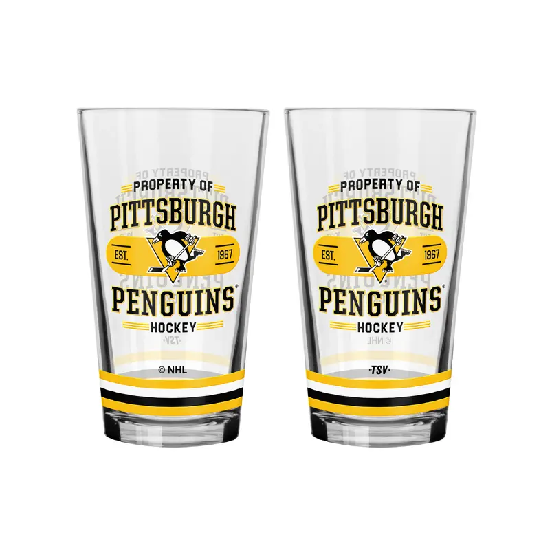 NHL  Pittsburgh Penguins Property of  16 oz 2-pack Mixing Glass