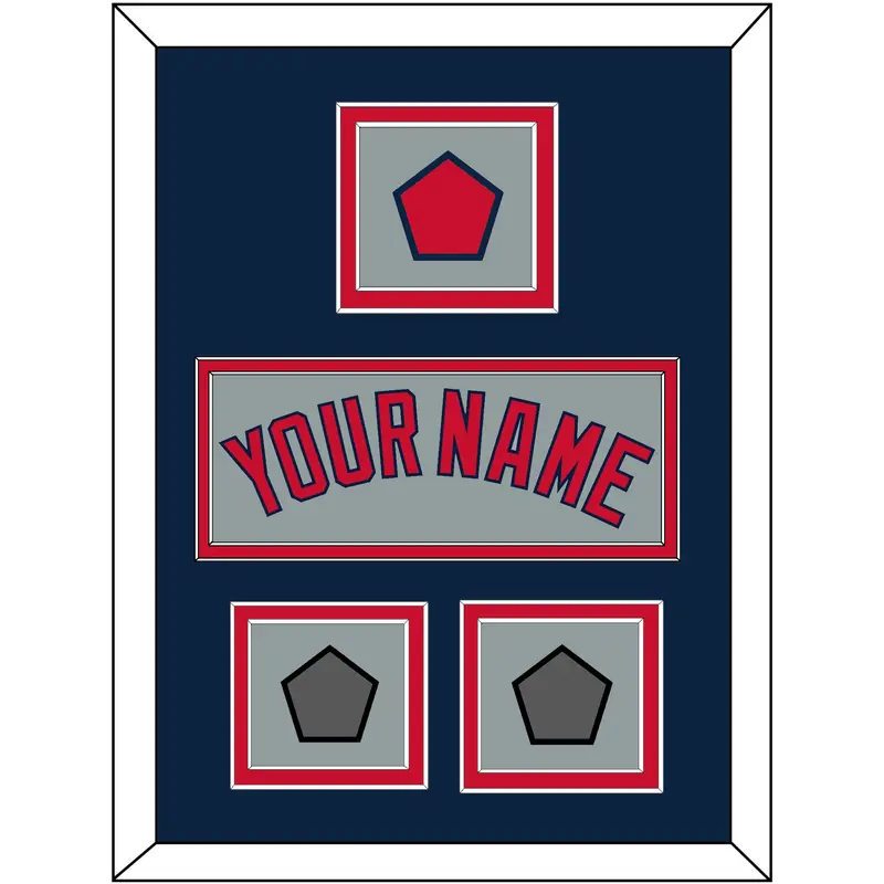 Boston Name, Logo Patch & Two World Series Champions Patches - Road Gray - Double Mat 4