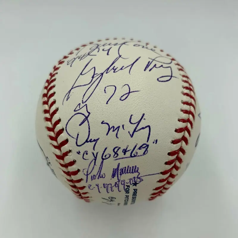 Cy Young Winner Signed Baseball Pedro Martinez Roger Clemens 9 Sigs With JSA COA