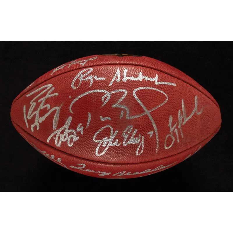 Tom Brady Peyton Manning Quarterback Legends Signed Football #17/24 Beckett COA