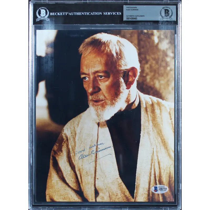 Alec Guinness Star Wars A New Hope Authentic Signed 8x10 Photo BAS Slabbed