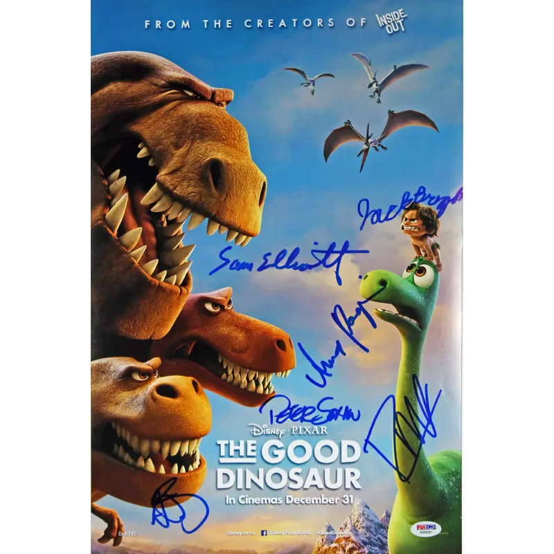 The Good Dinosaur (6) Elliott, Paquin, Signed 12x18 Movie Poster PSA #AB08281