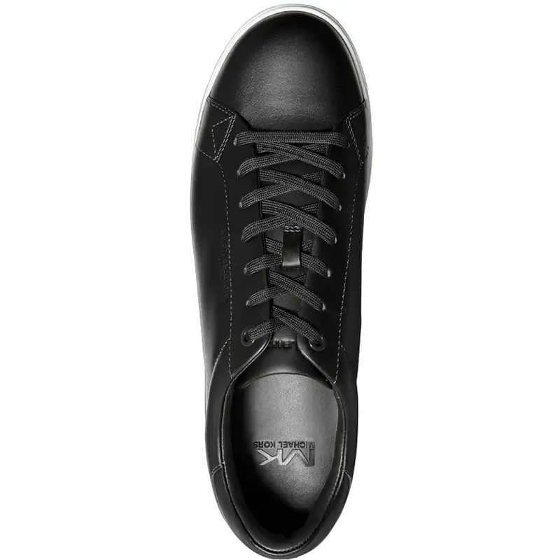 MICHAEL KORS MENS TENNIS SHOE BLACK NATE LACE UP,42F0NAFS2L BLACK