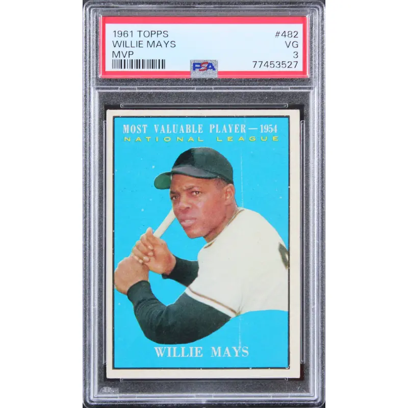Giants Willie Mays 1961 Topps #482 Card Graded VG-3 PSA Slabbed