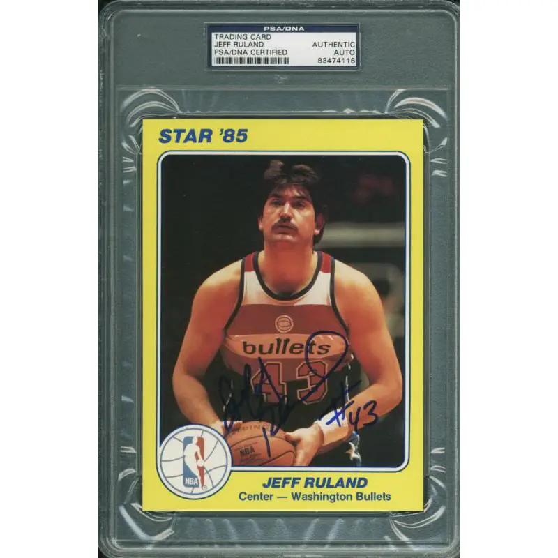 Jeff Ruland Authentic Signed 5X7 1985 Star Trading Card Autographed PSA Slabbed