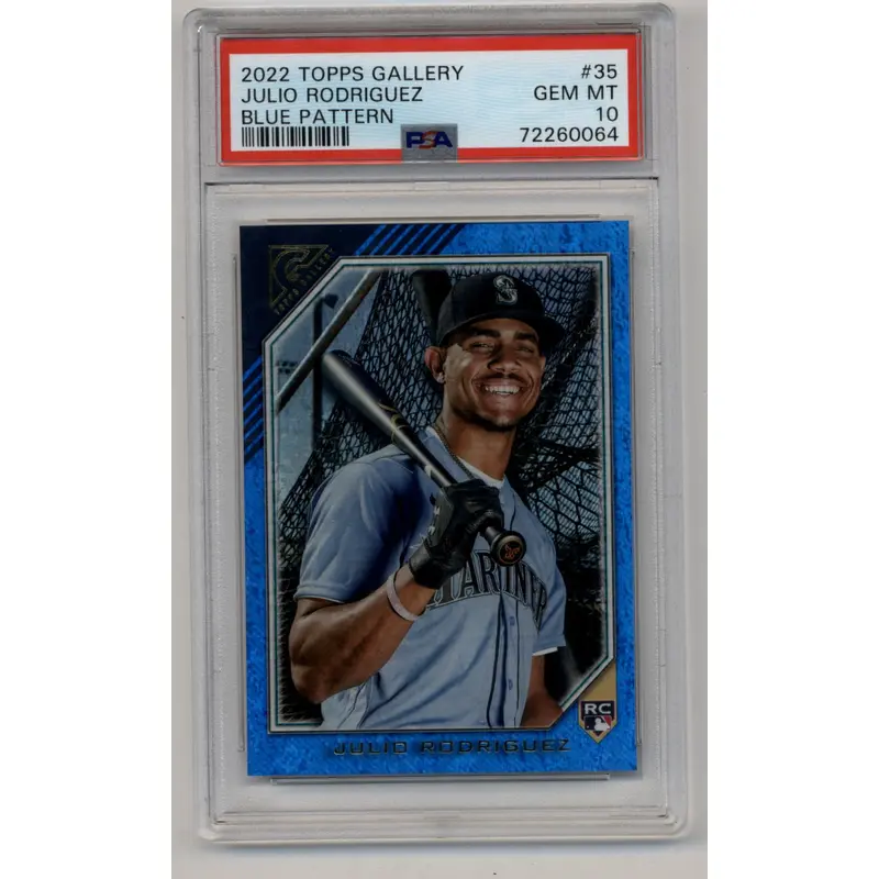 Julio Rodriguez 2022 Topps Gallery Blue Pattern  07/50 #35 PSA 10 Gem Mint