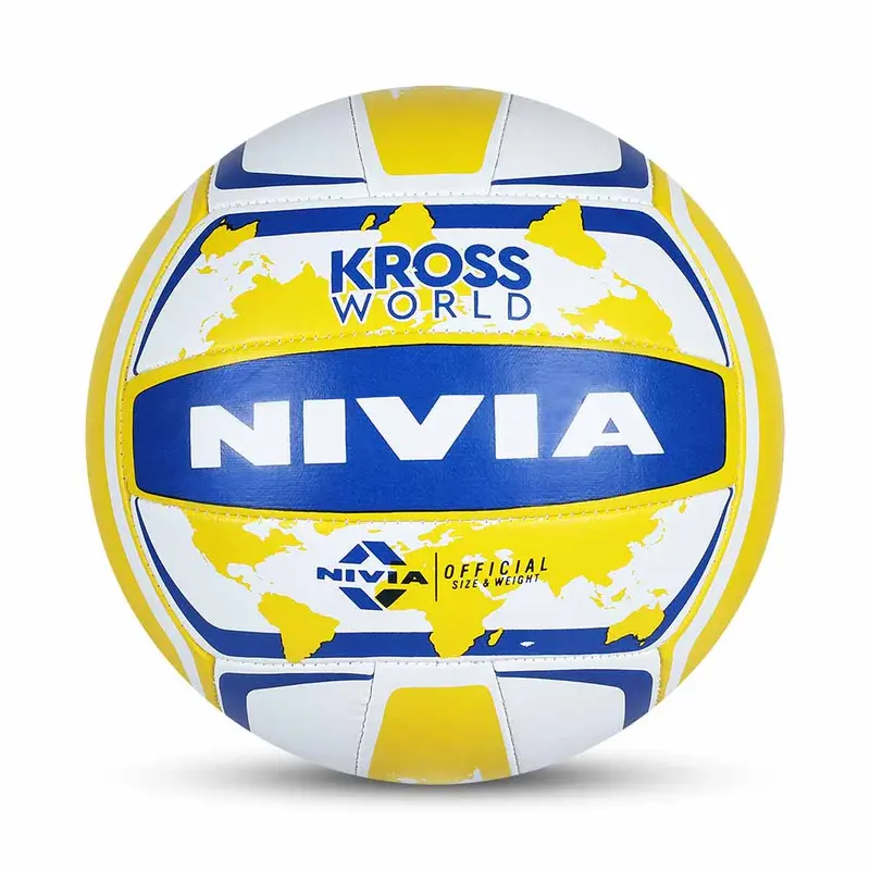 NIVIA KROSS WORLD, 18 Panels, Rubber Machine Stiched Volleyball | Kibi Sports