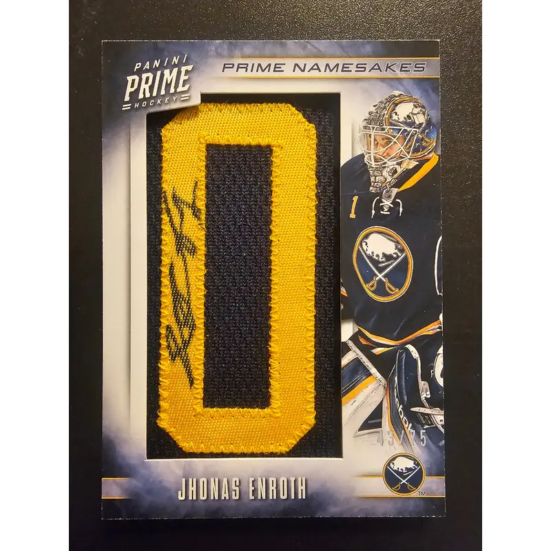 2012-13 Panini Prime - Prime Namesakes - Jhonas Enroth #28 /75