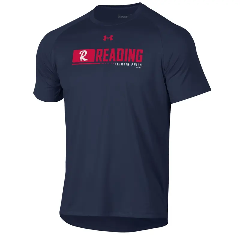 Under Armour Navy Reading Feathered "R" Tech Tee