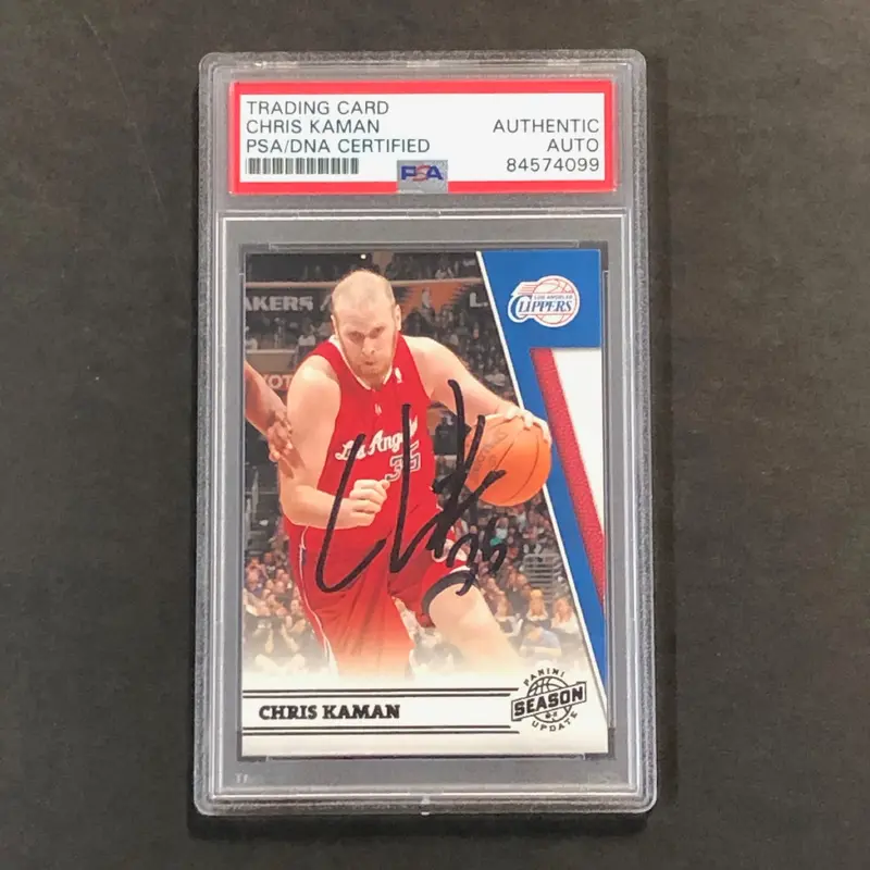 2010-11 Panini Season Update #170 Chris Kaman Signed Card AUTO PSA Slabbed Clippers