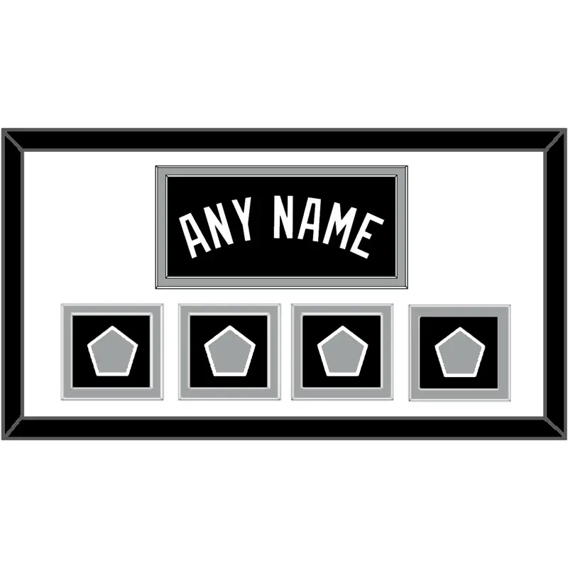 San Antonio Name With 4 Finals Patches - Road Black (2002-2017) - Double Mat 1