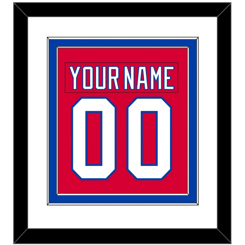 Washington Nameplate & Number (Back) Combined - Road Red (1987-1995) - Double Mat 1