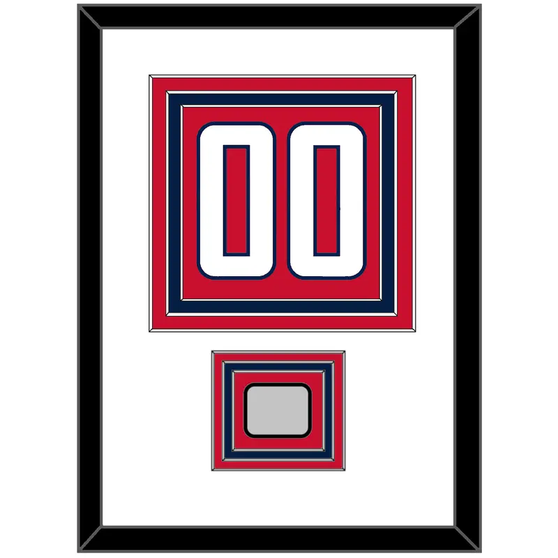 Washington Number (Back) & Stanley Cup Champions Patch - Home Red - Triple Mat 1