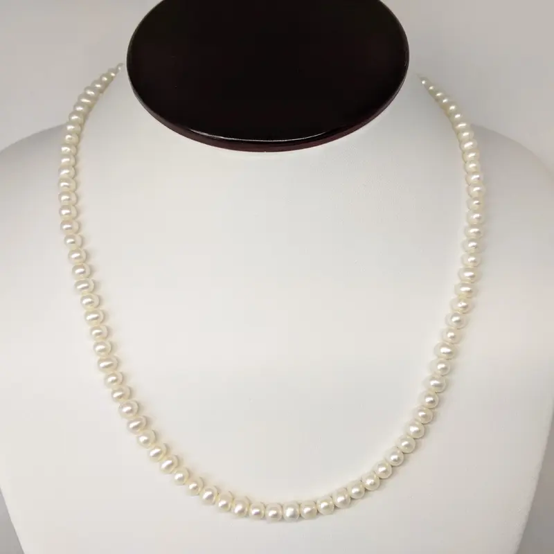 14K PEARL ROUND 5MM ESTATE NECKLACE 15.4 GRAMS