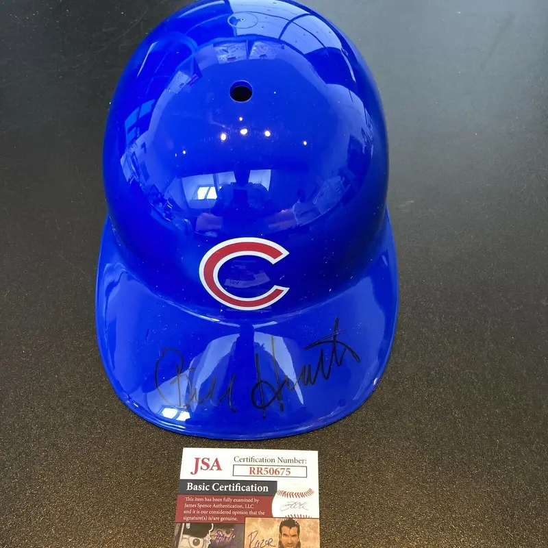 Bill Heath Signed Full Size Chicago Cubs Baseball Helmet 1969 Cubs JSA COA
