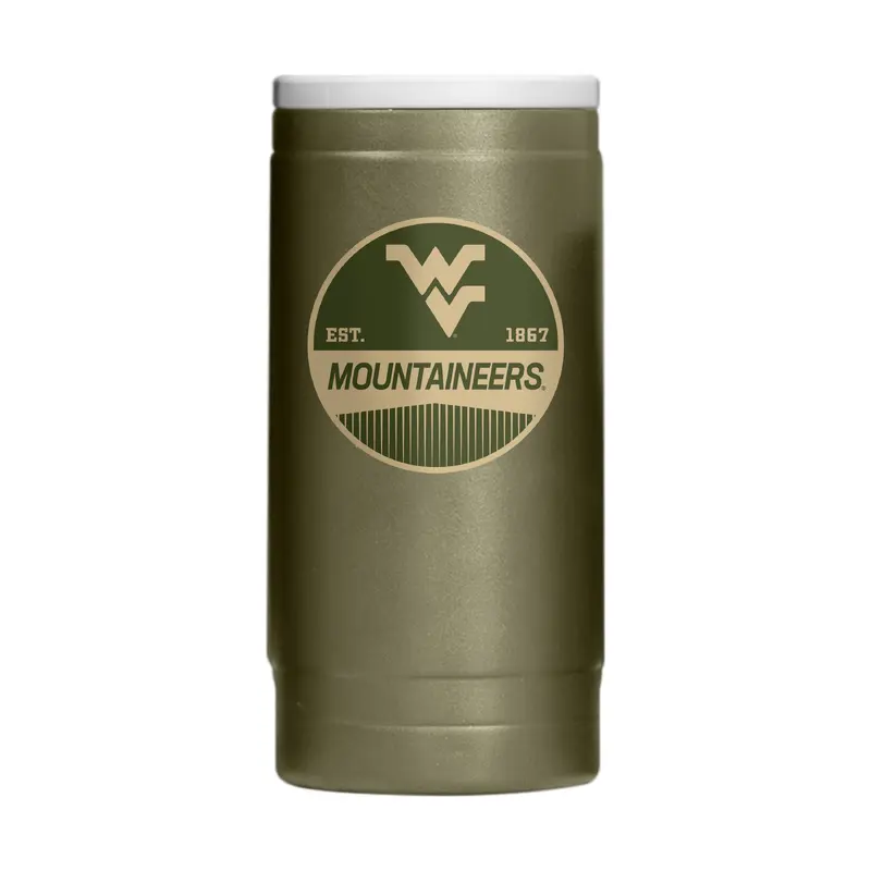 West Virginia  Badge Powder Coat Slim Can Coolie