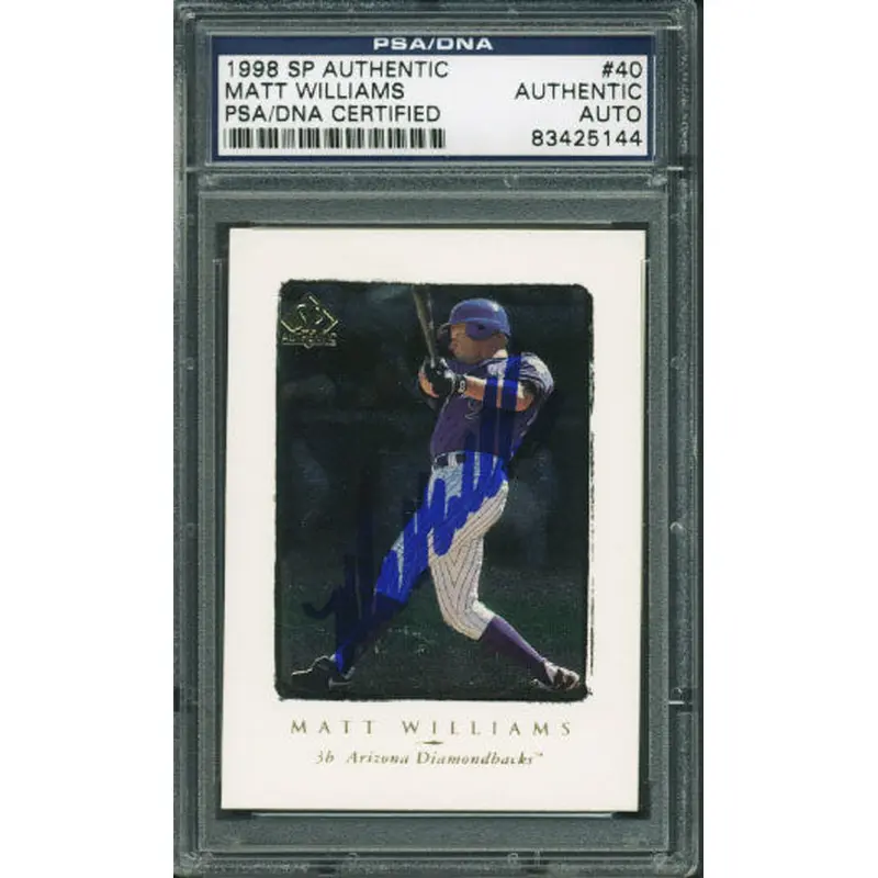D-Backs Matt Williams Authentic Signed Card 1998 Sp Authentic 40 PSA/DNA Slabbed