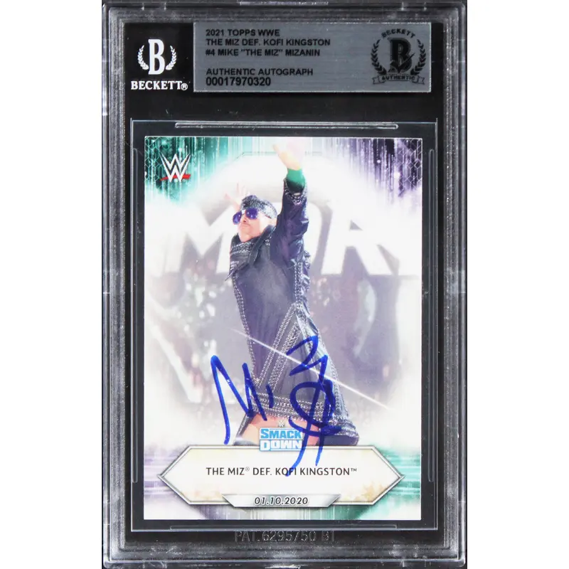 Mike "The Miz" Mizanin Authentic Signed 2021 Topps WWE #12 Card BAS Slabbed