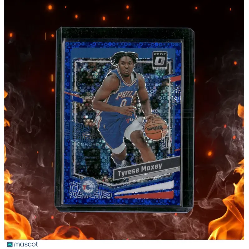 2023-24 Donruss Optic Tyrese Maxey Blue Fast Break Disco Prizm 09/49 #70
