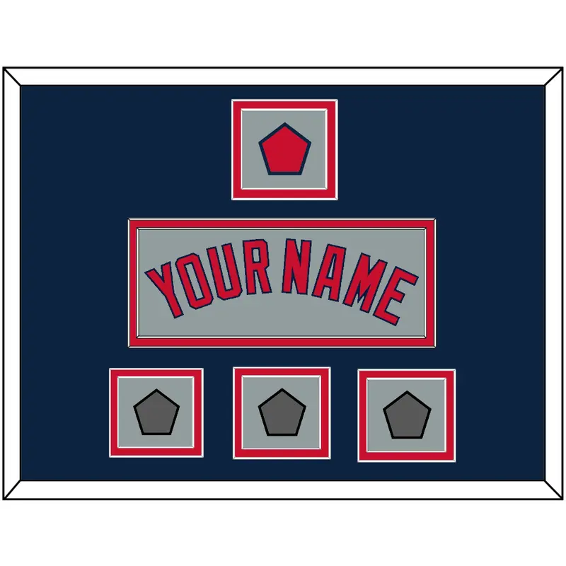 Boston Name, Logo Patch & Three World Series Jersey Patches - Road Gray - Double Mat 4