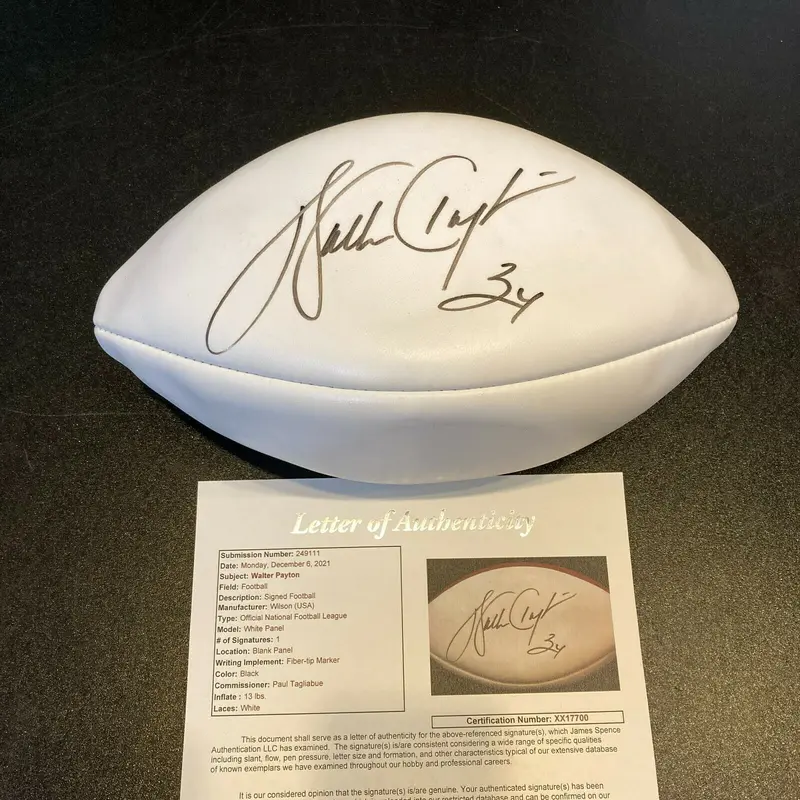 Walter Payton #34 Signed Autographed Official Wilson NFL Football With JSA COA