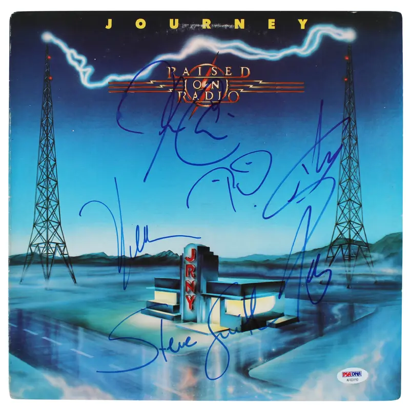 Journey (5) Perry, Schon, Cain, Smith & Valory Signed Album Cover PSA #AF03110