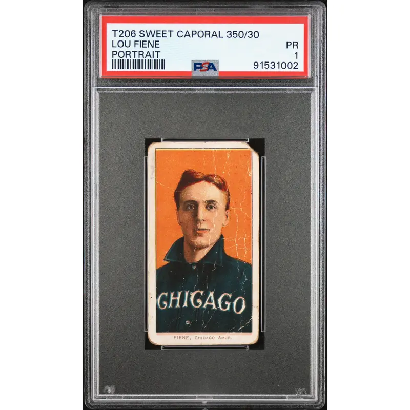 Lou Fiene 1909-11 T206 Sweet Caporal 350/30 PSA 1 Poor