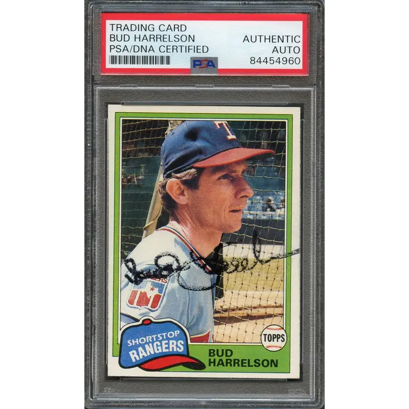 1981 Topps #694 Bud Harrelson Signed Card AUTO PSA Slabbed Rangers
