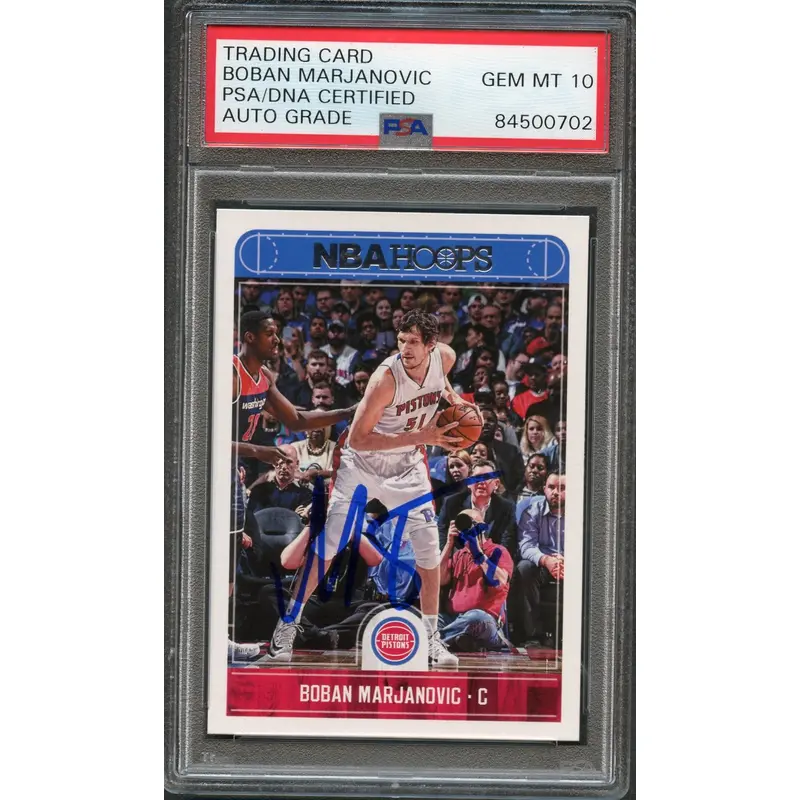 2017-18 NBA Hoops #168 Boban Marjanovic signed Auto 10 Card PSA/DNA Slabbed Pistons