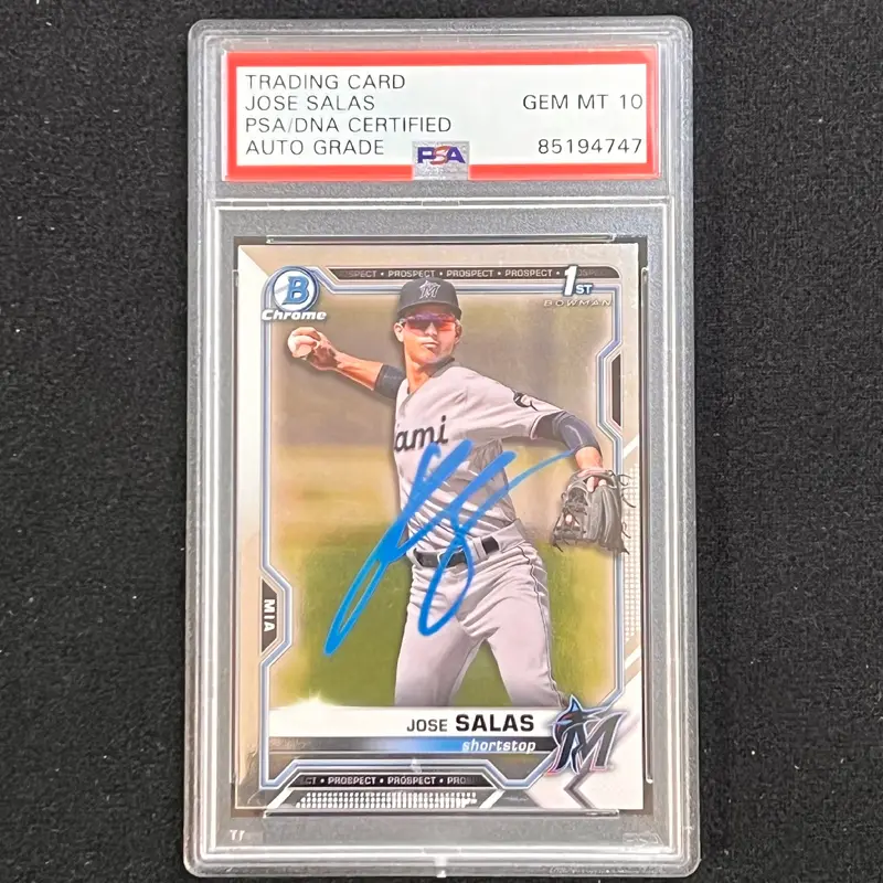 2021 Topps #BCP-110 Jose Salas Signed Card PSA Slabbed AUTO Marlins