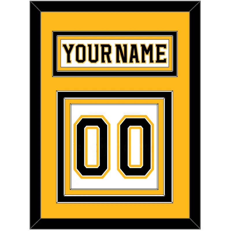 Boston Nameplate & Number (Back) - Road White (2007-2017) - Triple Mat 3