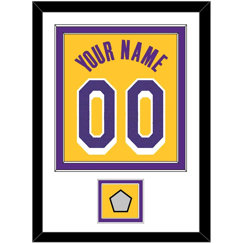 Los Angeles Name & Number With Finals Patch - Yellow Icon - Double Mat 1