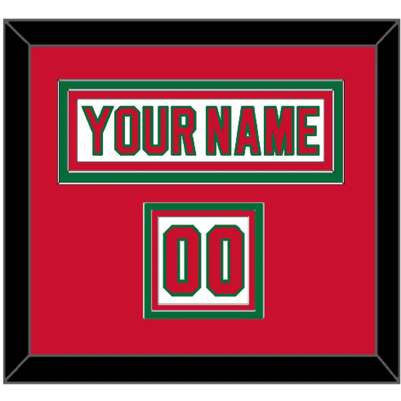New Jersey Nameplate & Number (Shoulder) - Home White (1982-1992) - Triple Mat 2