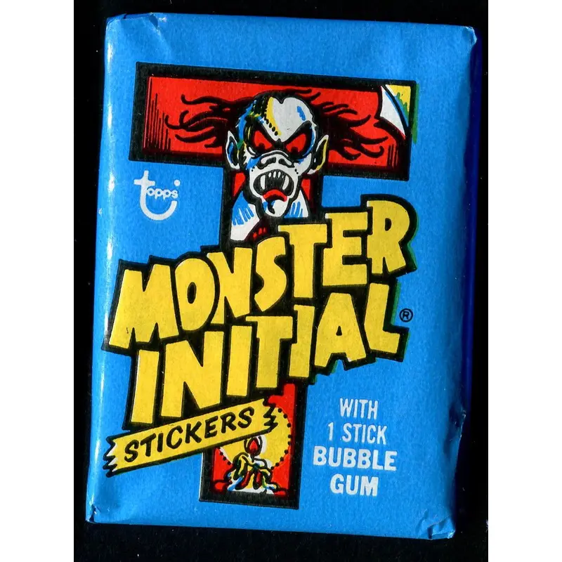 1974 Topps Monster Initial Unopened Stickers Wax Pack